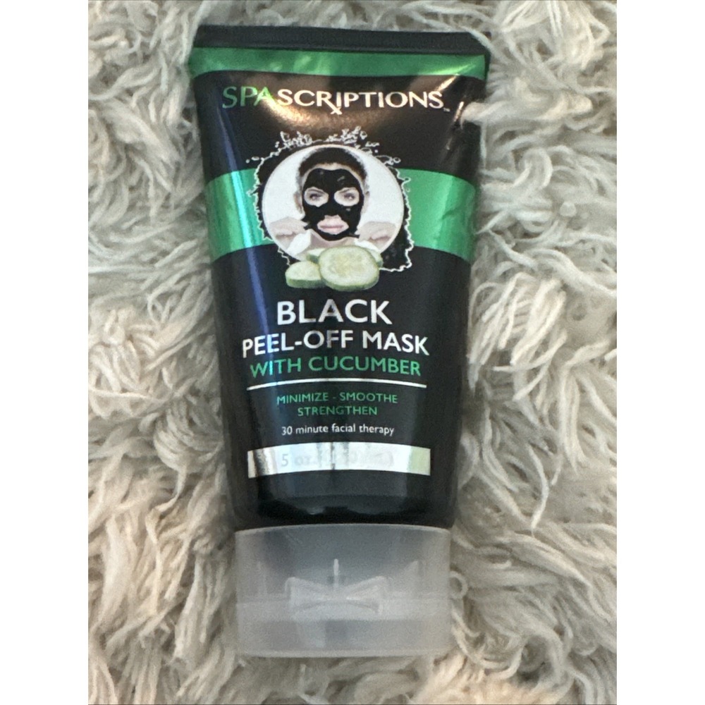 SpaScriptions Black Peel Off Mask Cucumber Green Tea Charcoal 5oz Facial